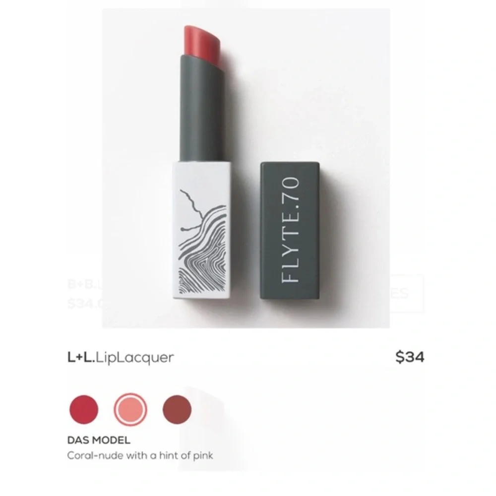 Flyte.70 L+L Das Modal LipLacquer High Shine Lipstick In Coral Pink New